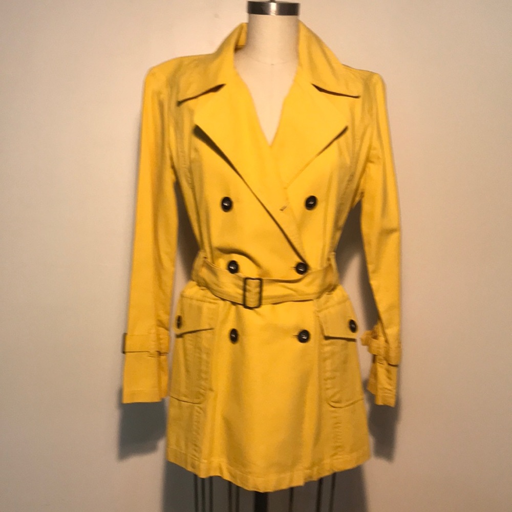 Fiorucci yellow double breasted trench coat.